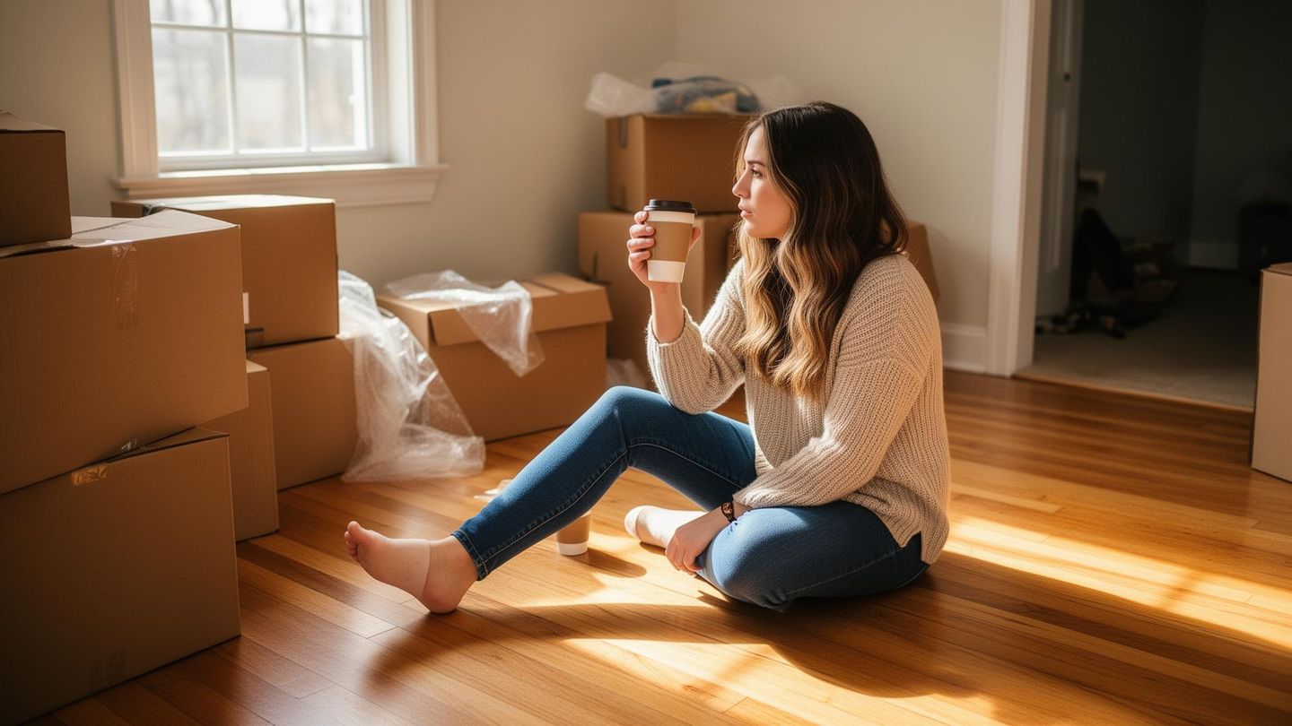 First-time home buyer excited about their new home