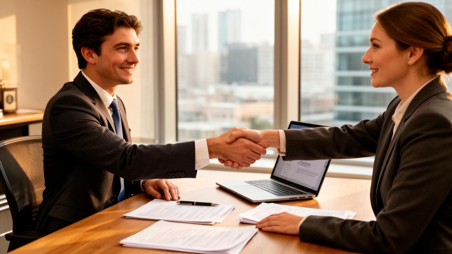 Loan officer meeting with clients
